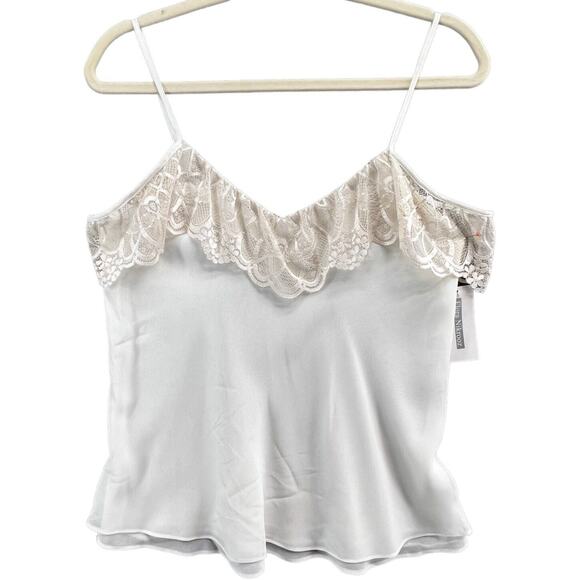 Flora Nikrooz UO Cami Top XS Cream Lace Semi Sheer Coquette Feminine Fairy NEW - Picture 2 of 12